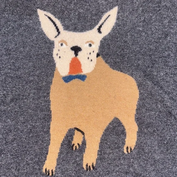J. Crew Charcoal preppy Sweater with Dog Design - Picture 6 of 8